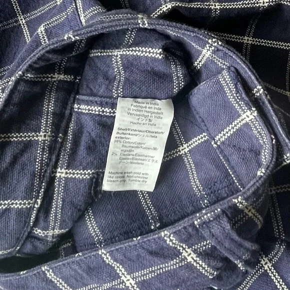 Madewell Plaid Navy High Rise Wide Leg Crop Pants - Picture 8 of 14